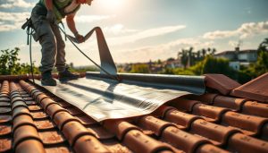 Aplicação de manta em telhados